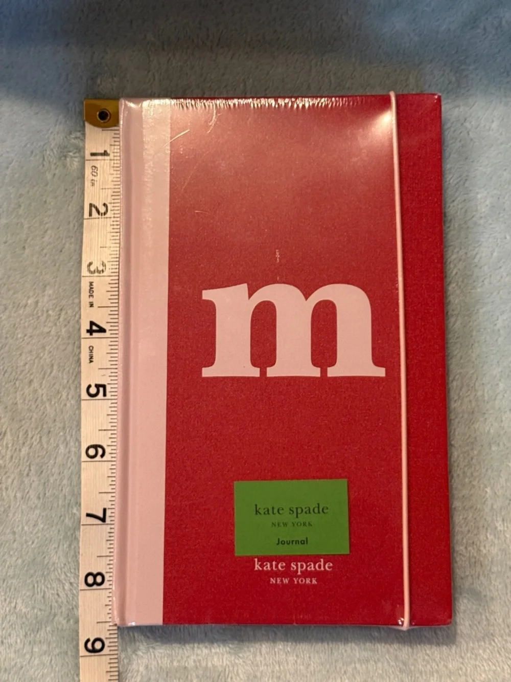 kate spade Red and Pink Hardcover Journal with 'm' Initial